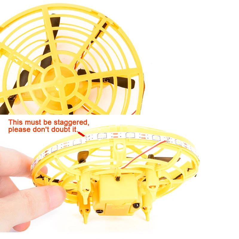 Mini Flying Helicopter with led light Infrared Induction Hand Controlled Interactive RC UFO Drone Quadcopter Toys For Children