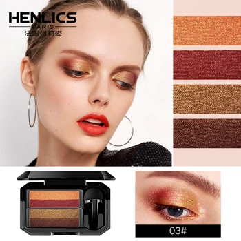 

HENLICS 4 colors Shimmer Eyeshadow Gradient Shadows Palette Matte Eyeshadow Glitter Palette Make Up Set
