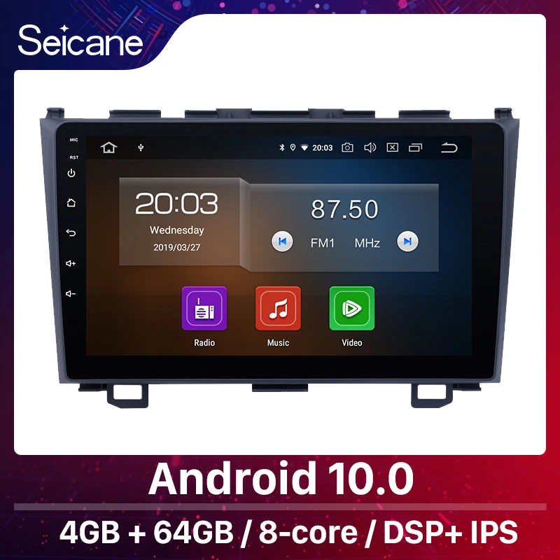 Seicane Android 10 9 inch IPS RAM 4GB Car Radio GPS Multimedia Player for 2006-2010 2011 Honda CRV with Carplay Mirror Link RDS |