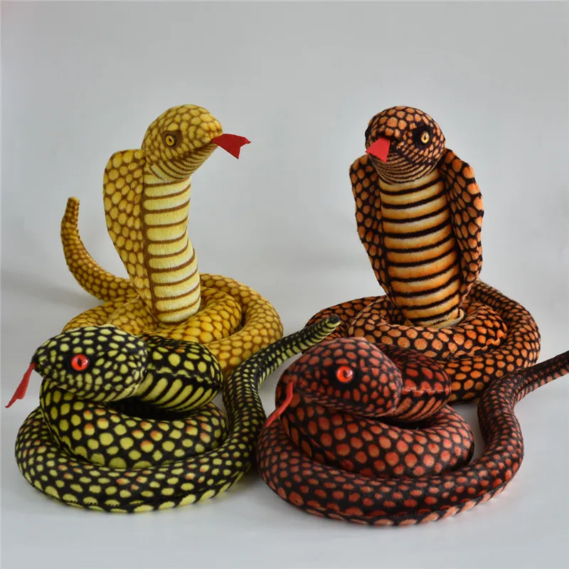 Funny Simulation Cobra and Python Snake Plush Toys Horror Real Life Zodiac Boa Spotted Snake Stuffed Dolls Kids Halloween Party Toys (11)