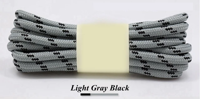 1Pair Round Shoelaces Outdoor Hiking Sports Shoe Laces Kids Sneakers Shoelaces Length 100/120/140/160CM Lacets Baskets 19 Colors Light gray black