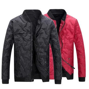 

Helisopus Winter Bomber Jacket Casual Men Jacket Solid Color Coats and Jackets Fashion Streetwear Warm Stand Collar Windbreaker