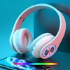 Headsets Gamer Headphones Blutooth Surround Sound Stereo Wireless Earphone USB With MicroPhone Colourful Light PC Laptop Headset 1