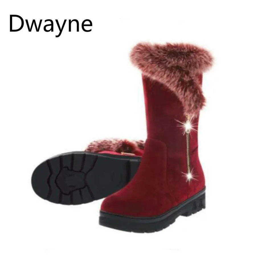 Dwayne/высококачественные зимние ботинки; женская теплая обувь; ботинки на плоской платформе; коллекция года; Цвет черный, бордовый; женские зимние ботинки с искусственным мехом