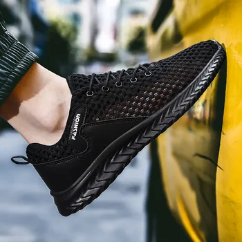 

High Quality Mens Shoes Casual Lace-up Men Sneakers Breathable Mesh Casual Shoes Men Spring Lightweight Rubber Comfortable 2020
