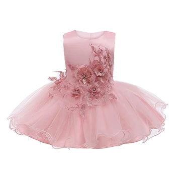 

Lovely Toddler Baby Girl Tutu mesh Infant Princess Dress Baby Girl Wedding Dresses cute baby 1 Years birthday party