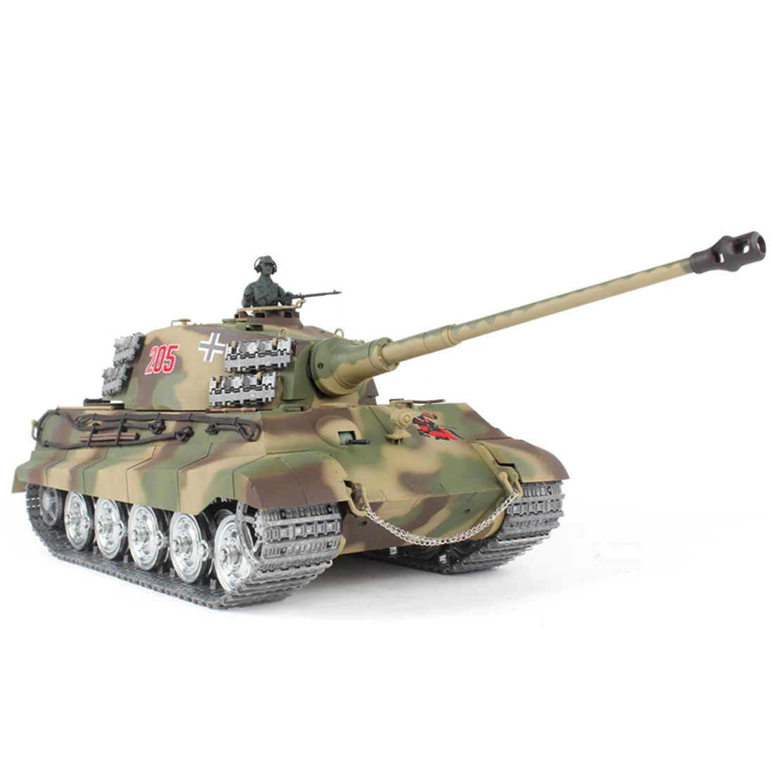 1:16 German Henschel Tiger King Battle Tank 2.4G Remote Control Model Military Tank With Sound Smoke Shooting Effect - Metall
