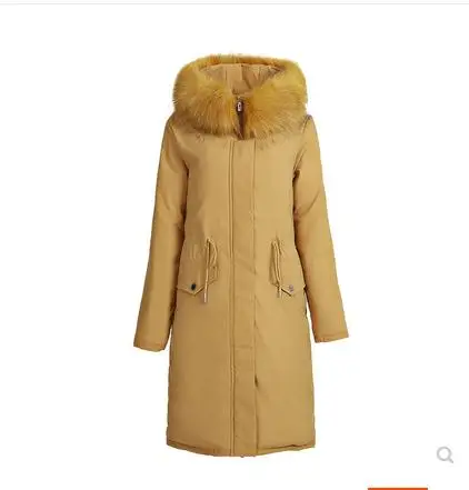

Fur Collar Down 2019 Winter Jacket Women Loose Long Down Coat Plus velvet down cotton Jacket Thick Warm Down Parka