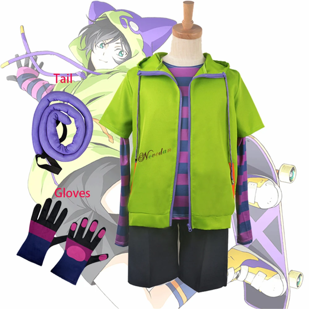 Anime SK8 the Infinity Miya Chinen Cosplay Costume Short Wig Hoodie Hooded Zipper Jacket Tail Gloves Party Outfits SK Eight Suit |