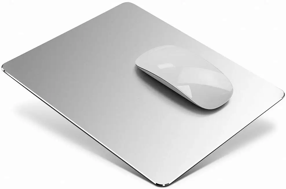 

Hard Silver Metal Aluminum Mouse Pad Ultra Thin Double Side Mouse Mat Waterproof Fast and Accurate Control for Gaming and Office