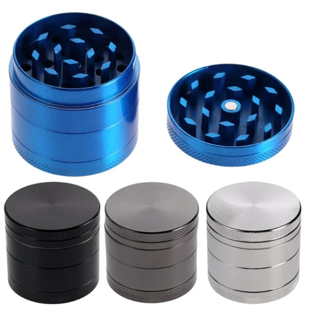 

4-layer Aluminum Herbal Herb Tobacco Grinder Smoke Grinders Smoking Pipe Accessories Black Smoke Cutter Dropshipping