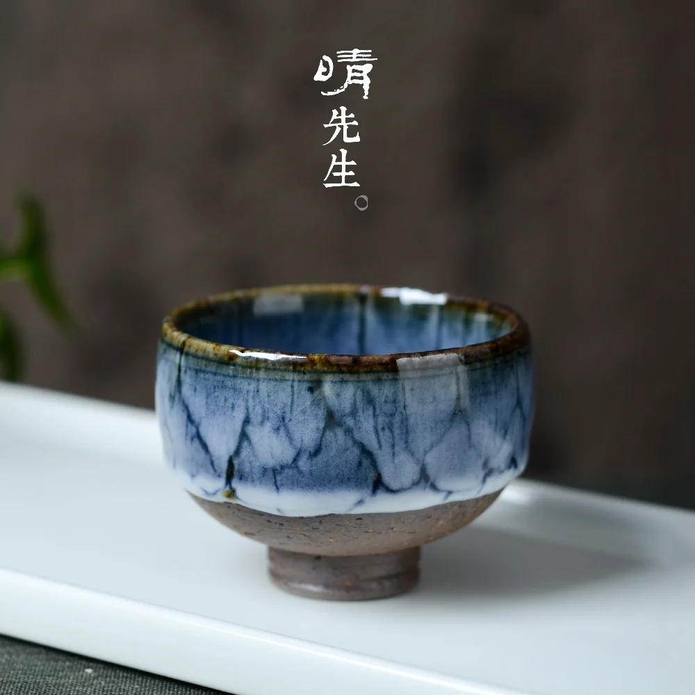 

Jindezhen Ceramics Sip Tea Cup Pure Manual Teacup Chi Field Fambe Master Cup Personality Single Cup Japanese Style Tea Set