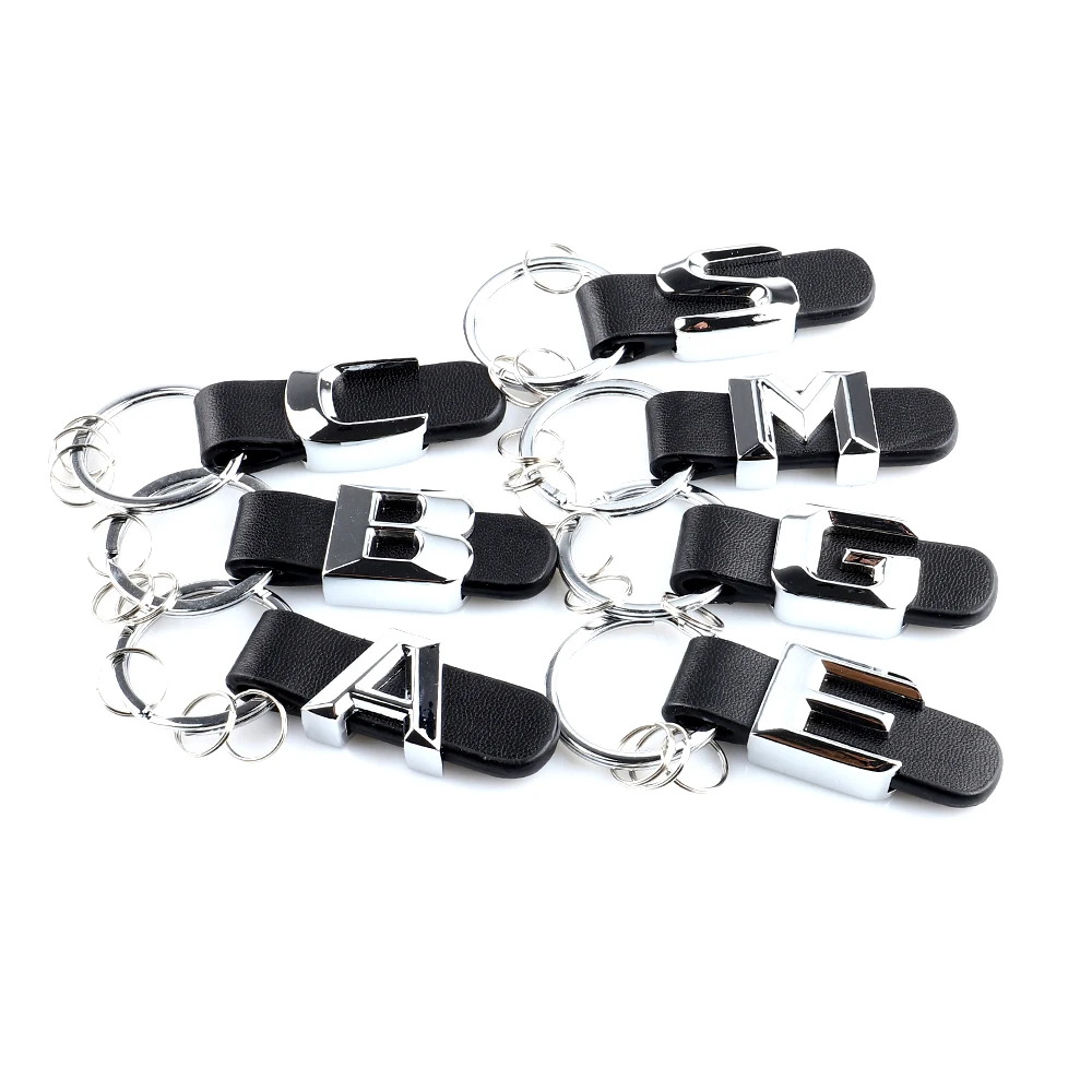DSYCAR 3D Car Key Chain Metal Letter Leather Strap keychain For Mercedes Benz A B C D E G S Class Car Keychain leather Key Rings