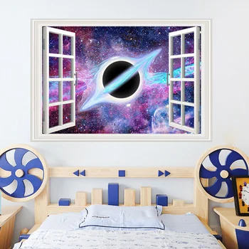 

KS6644 3D star black hole wall pattern sticker wall bedroom decoration