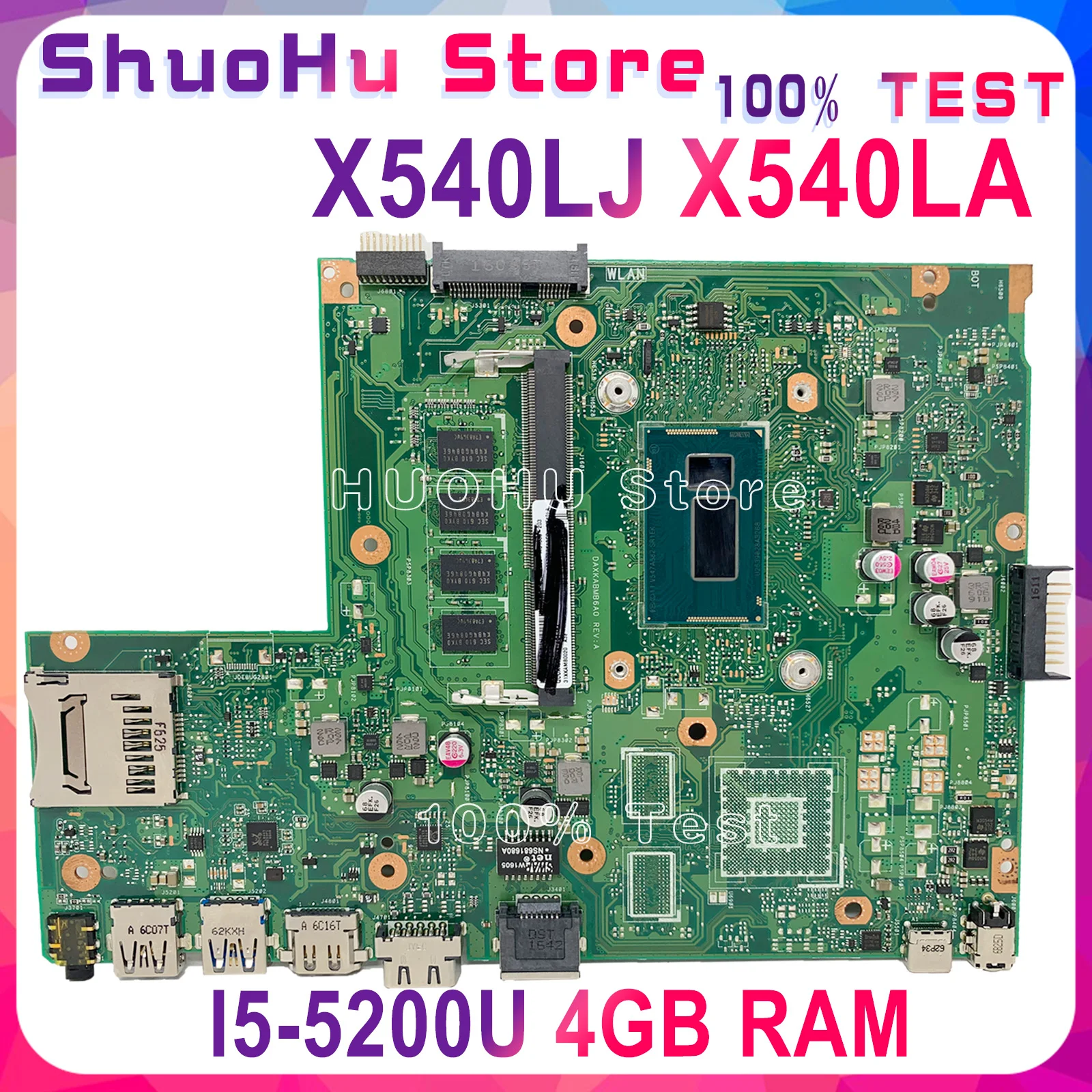 

KEFU X540LA mainboard For ASUS X540L F540L X540LJ X540L Laptop motherboard 4G-RAM I5-5200U Test before shipping work 100%