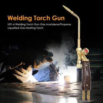 

H01-6 Welding Torch Gun Copper Applicable Oxygen/Acetylene/Propane Liquefied Gas Heating Torch Jet Suction Torch 41x65x60mm