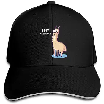 

TSDFCSpit Happens Alpaca Llama Men's Women's Dad Hats Baseball Cap