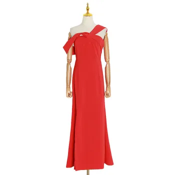 

Sexy Party Dress Women Asymmetrical One-shoulder Sleeveless High Waist Side Split Dresses Female Clothing 2020 Tide