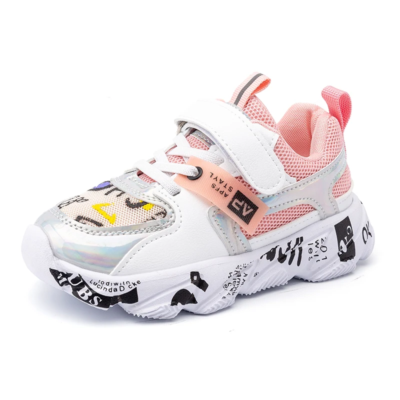 pink Стиль детская обувь для девочек красивые кроссовки tenis infantil, весенние повседневные кроссовки детская обувь дышащая обувь - Цвет: pink