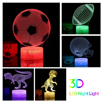 

Dropshipping 3D Dinosaur Led Night Light Color Changing Bedside Table Lamp with Touching & Remote Control for Kid Home Decor