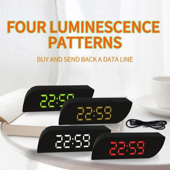 

Digital Alarm Clock LED Mirror Clock Multi-function Digital Snooze Table Clock Electronic Temperature Display Home Clock Decor