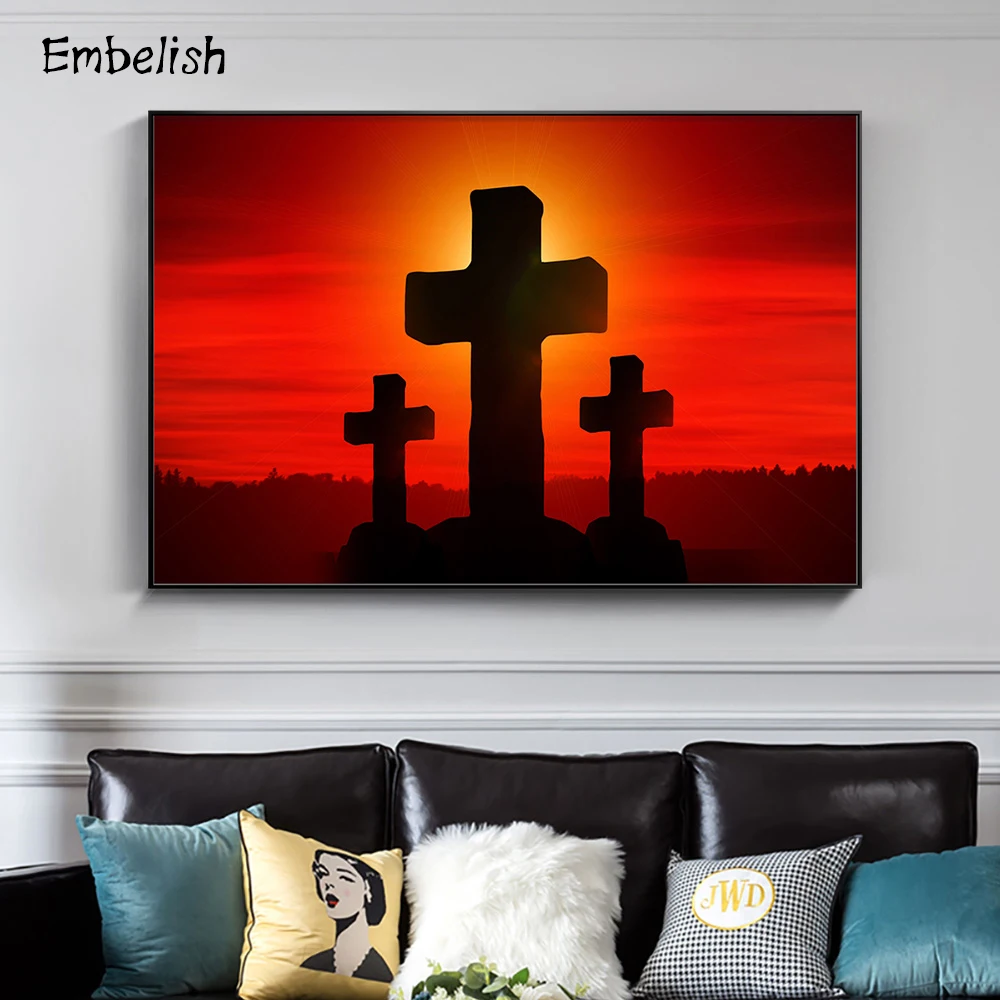 1 Pieces Modern Home Decor Cross Of Jesus Christ Large Wall Art
