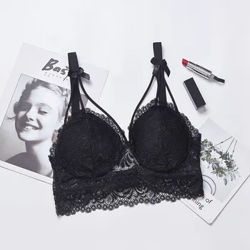

Women Padded Bras Sexy lace Floral Push Up Underwear Brs Bra Removable Chest Pad Bustier Seamless Bralette