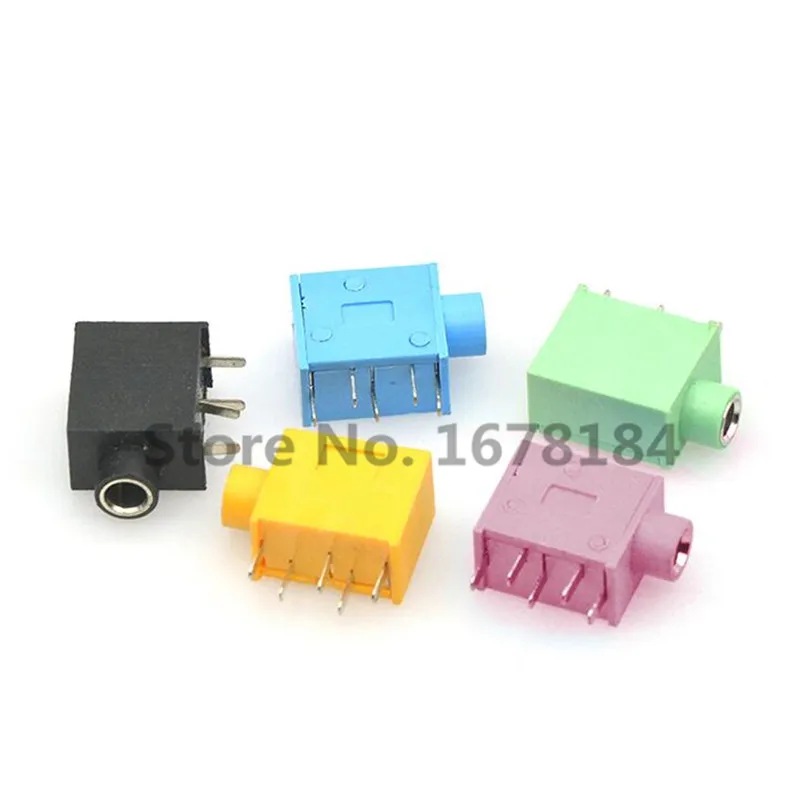 10Pcs PJ215 PJ-325 3.5mm Five colours Stereo Headphone Connector Adapter Power Plug Audio Video Jack Socket | Обустройство дома