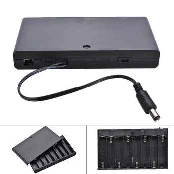 

8x AA Battery Holder Case Slot Holder Plastic Storage Boxes with ON-OFF Switch+Cover 12V
