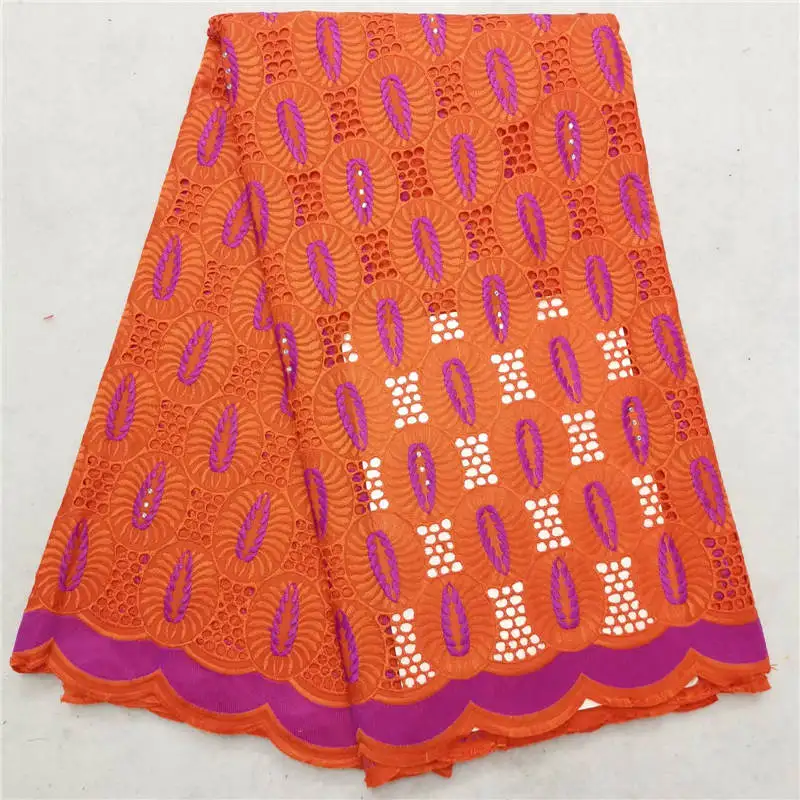 

HL!High quality Nigerian pure cotton embroidered African lace fabric with rhinestone french net lace fabric for women 5 y!J10721