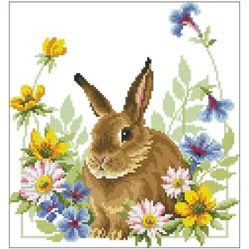 

Tablecloth garden bunny patterns Counted Cross Stitch 11CT 14CT 18CT DIY Cross Stitch Kits Embroidery Needlework Sets home decor