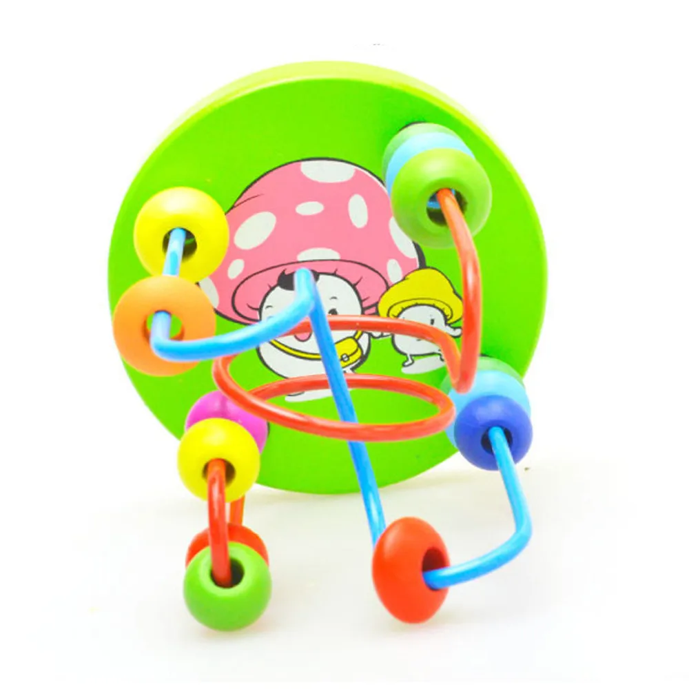 Educational Baby Kids Wooden Around Beads Toy kids Intelligence Toys Learning Education Baby Toys for children #B