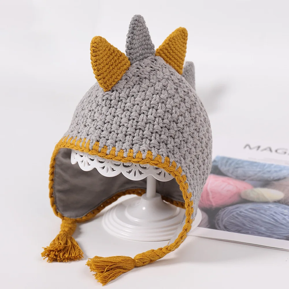 Детская вязаная шапка с рисунком cockscomb на осень и зиму для детей 1-4 лет, Детская шляпа из шерсти, удобная детская шапка в Корейском стиле