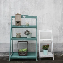 Американский стиль, Многоэтажный Деревянный Заземленный складной зеленый Luo, маленькая Цветочная стойка, балкон, для земли, трапециевидная мелкая полка