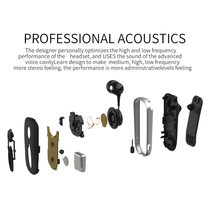 Pull Cord Retractable K36 Bluetooth Headset Lavalier Earplugs Business Universal Headset
