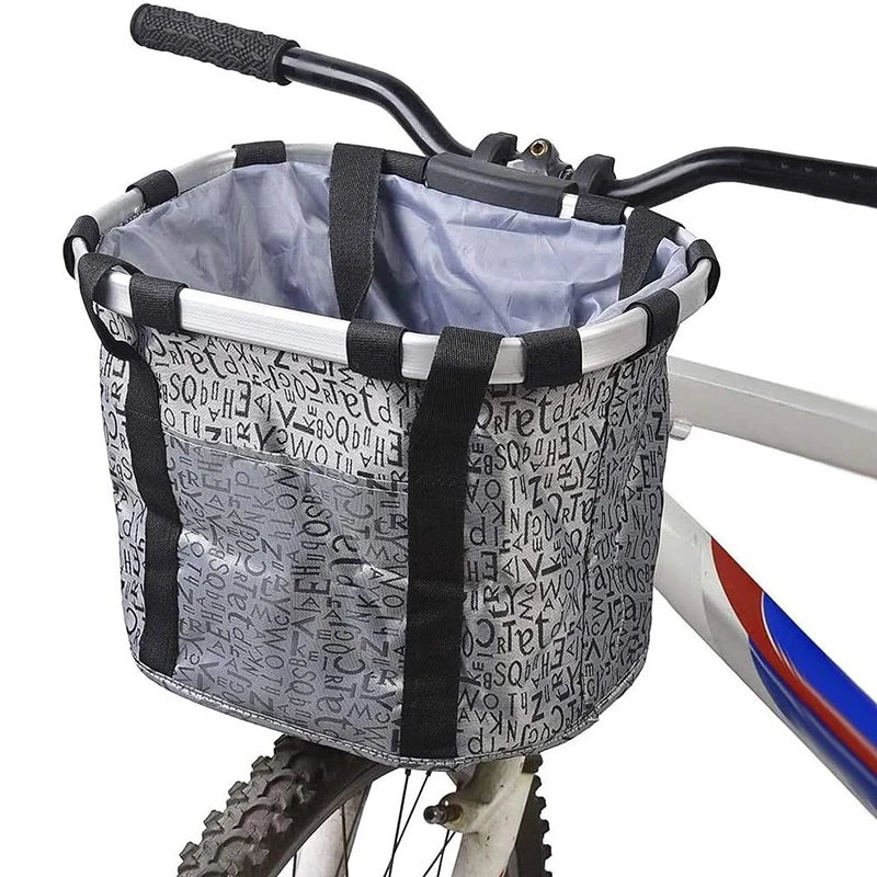 

Bicycle Basket Pouch Aluminum Alloy Bike Bags Bicycle Front Bag Mountain Cycling Pet Carrier Biking Front Baggage Bag 3.0KG Load