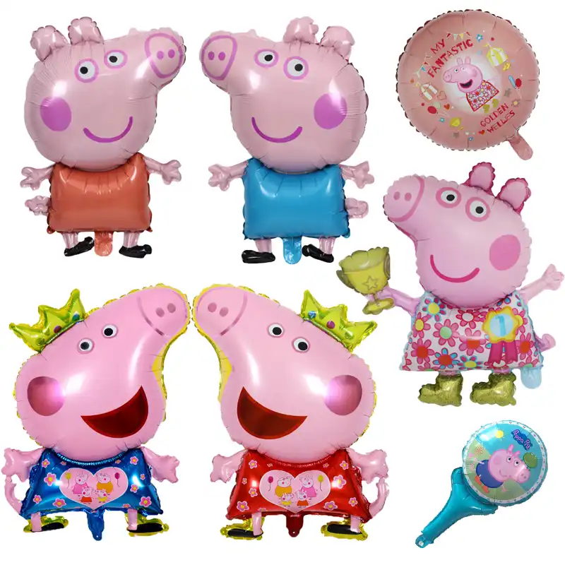 1 pçs 18 polegada peppa pig bonito figura de ação balão brinquedos sala festa dcorations folha balões peppa pig presente aniversário brinquedos para crianças