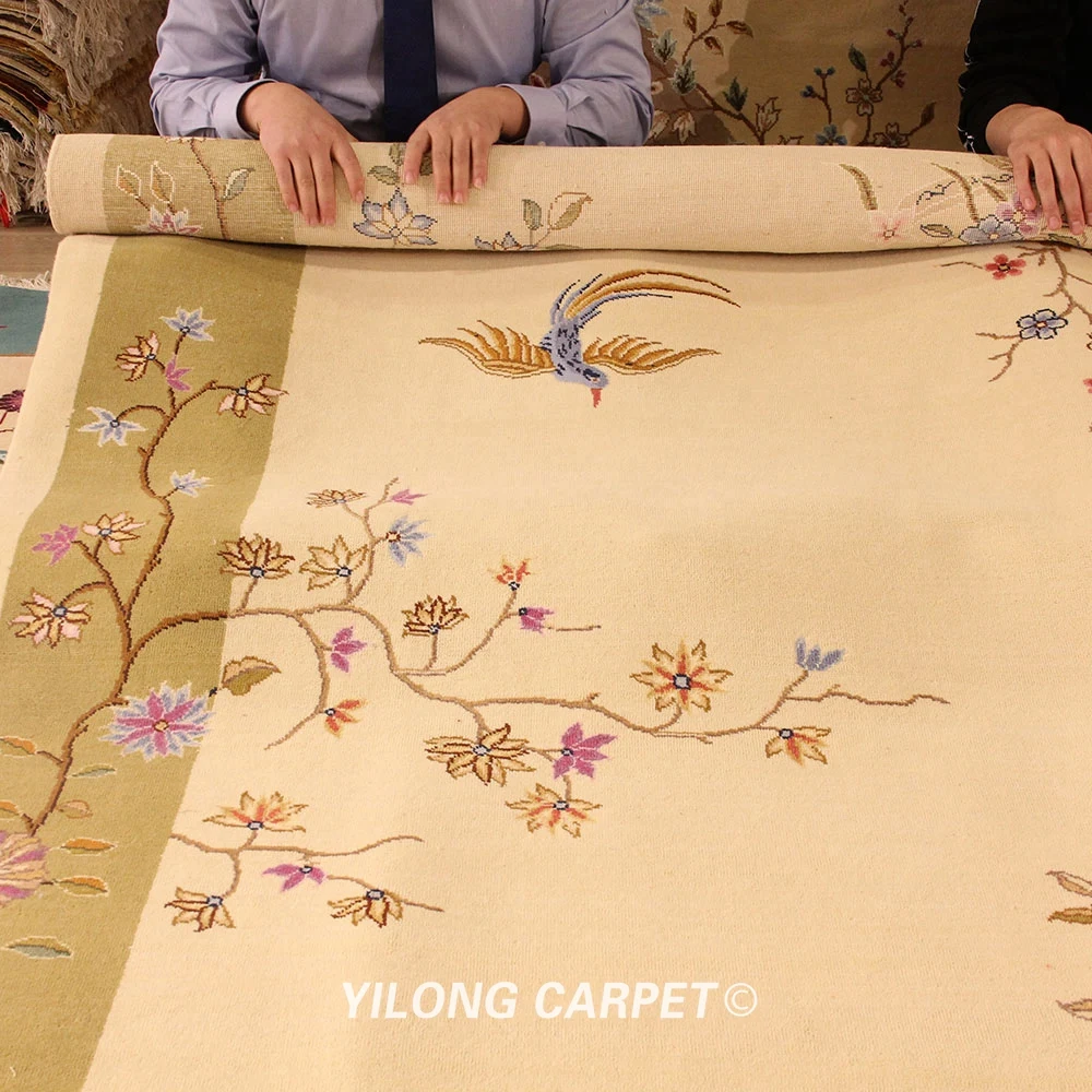 YILONG 6'x9 гостиной Ручная работа; вязаное; шерстяное ковер китайское искусство украшения Цветочные ковры
