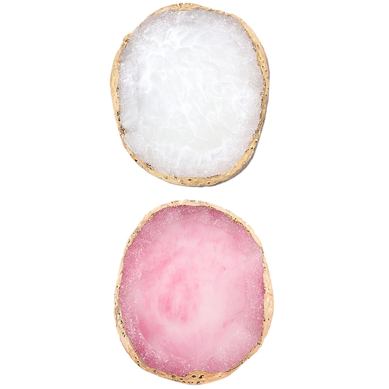 2 Pcs Nail Special Color Palette Nail Sticker Display Board Resin Agate Sheet Painting Board Nail Piece Display Gel Manicure Tra