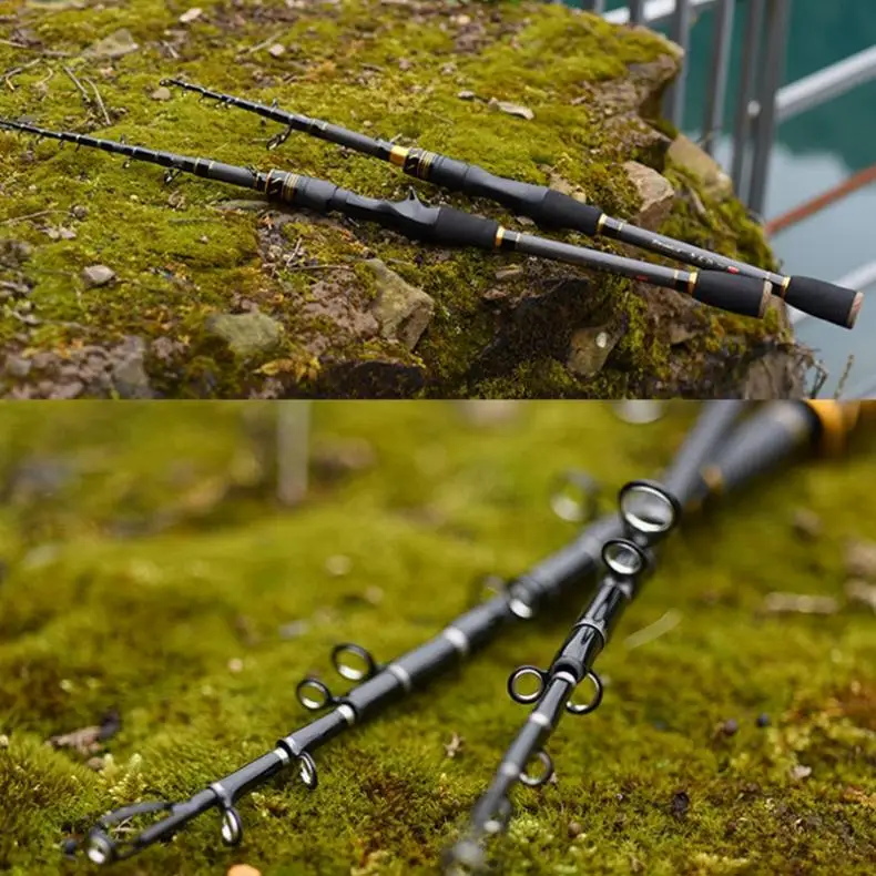 2.1m High Carbon Fiber Lure Fishing Rod Power MH Lightweight Spinning / Casting Fishing Pole