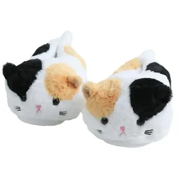 Pantuflas de gato en blanco y negro para mujer, zapatos de casa con animales, a la moda, transpirables, cómodas, suaves 1