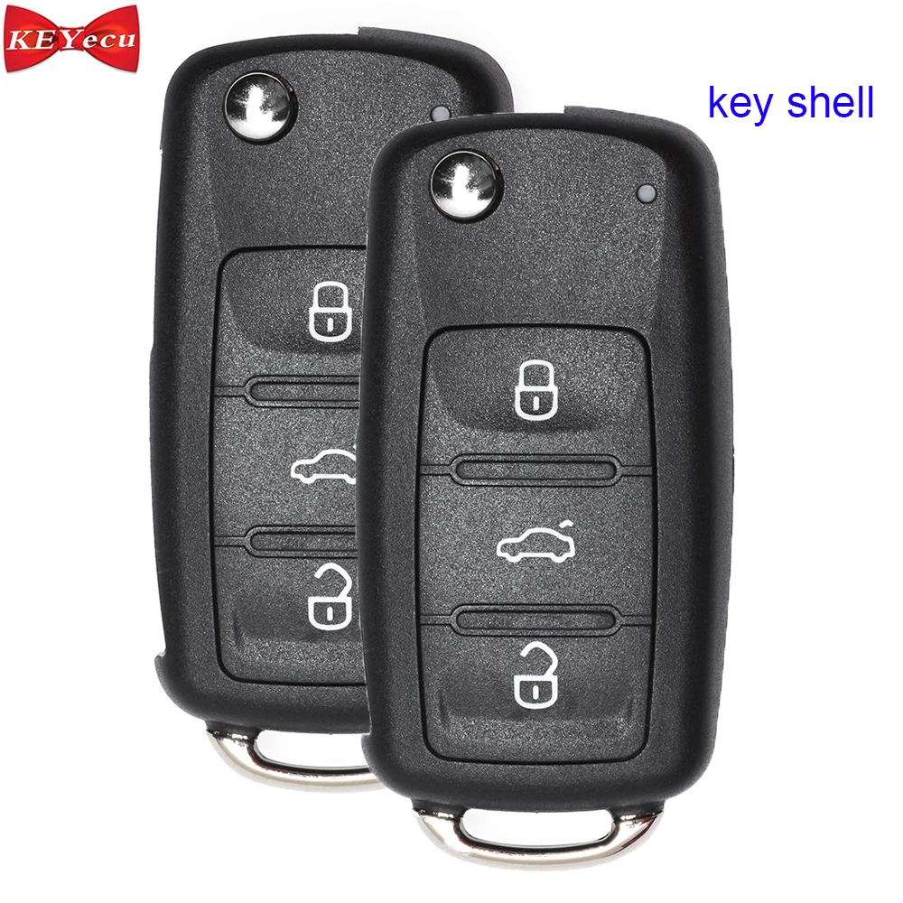 KEYECU 2x for Volkswagen Beetle Caddy Eos Golf Jetta Seat Skoda Octavia Remote Key Shell Case Fob 5K0 837 202 AD | Автомобили и
