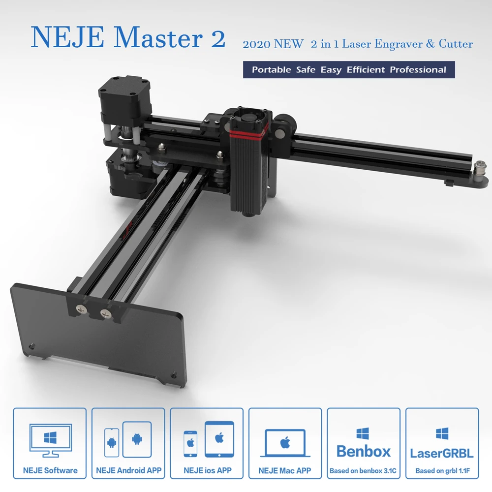 

NEJE Master 2 20W Desktop CNC Wood Router Laser Engraver Cutter Laser Engraving Machine APP Control for Windows, Mac , Android