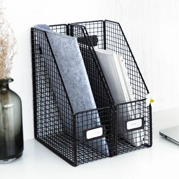 

Retro Stainless Steel Newspaper Storage Rack Office File Organizer Books Storage Box Bookshelf Restaurant Magazine Holder