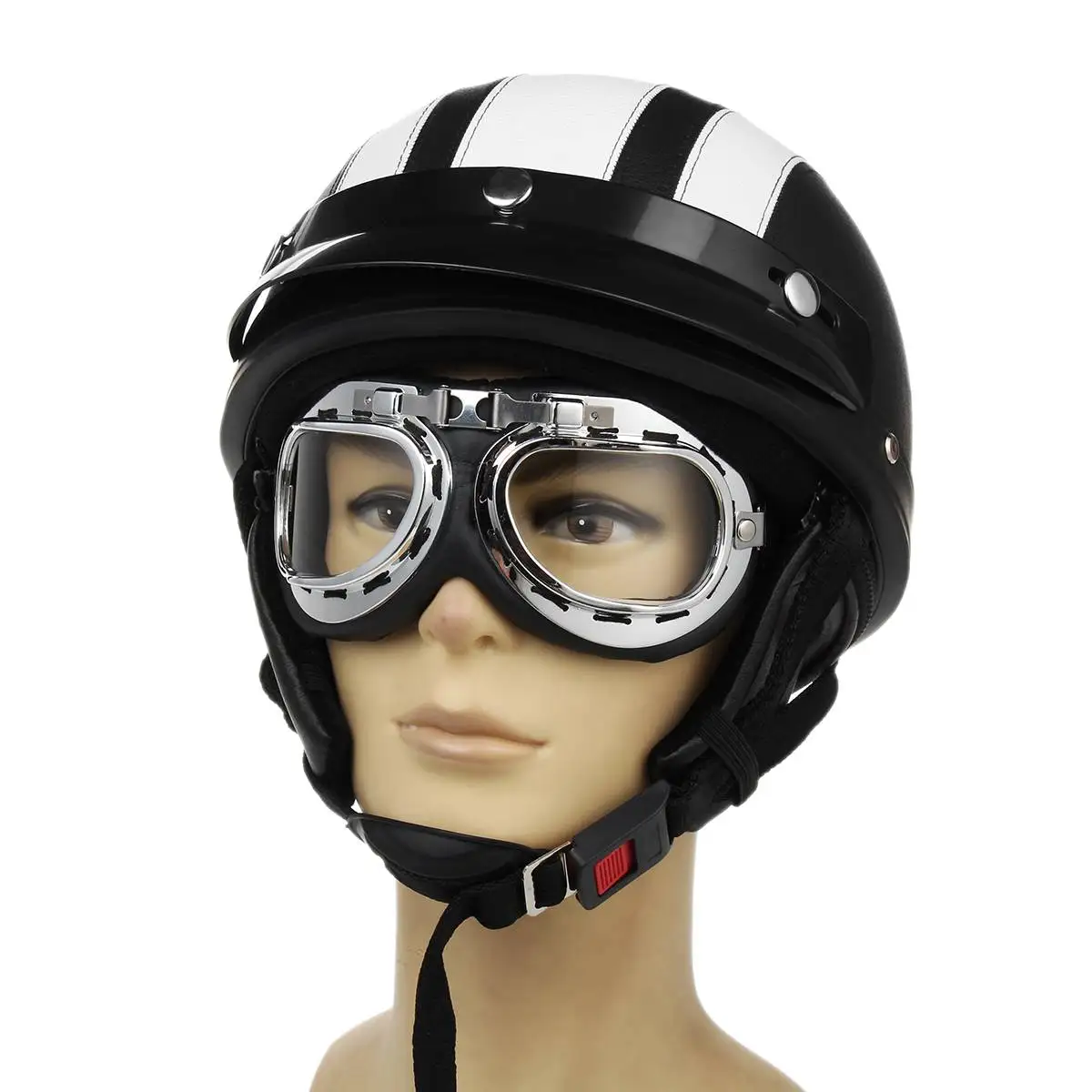 Motorcycle Helmets Electric Bicycle Helmet Open Face Dual Lens Visors Wind Goggles Men Women Scooter Motorbike Moto Bike Helmet