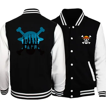 

One Piece Print Jackets Coats New style baseball jackets warm fleece Bomber Jackets Coats 2020 Man Button Matching Color Coat