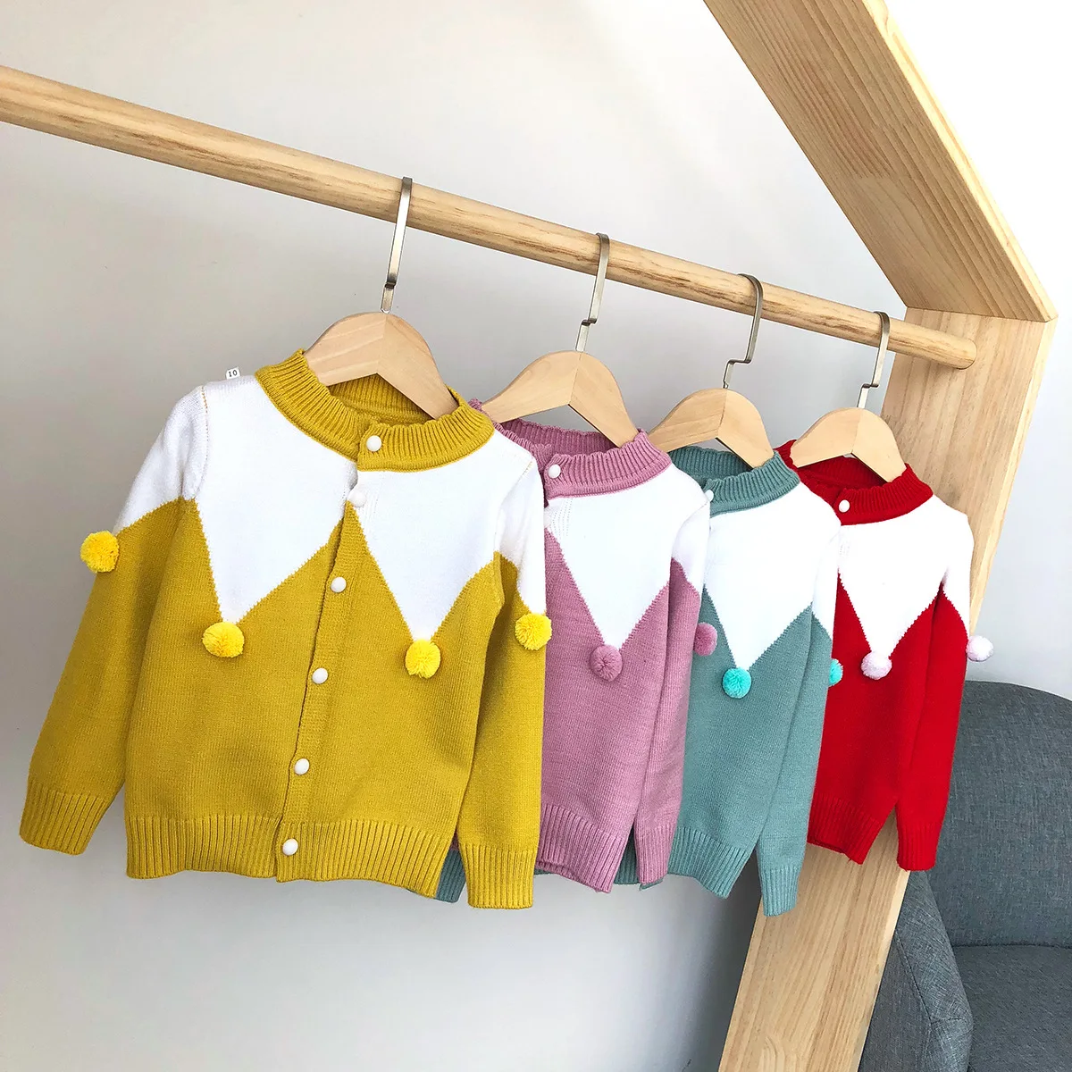 

Autumn New Products Foreign Trade Girls South Korea Fashion Versatile Cardigan Knitted Sweater Long Sleeve CHILDREN'S Sweater