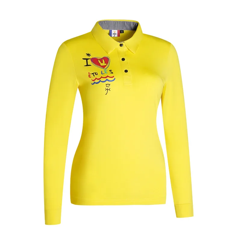 QWomen спортивная одежда с длинными рукавами футболка для гольфа 4 цвета одежда для гольфа s-xxl выбрать повседневная одежда для гольфа - Цвет: Цвет: желтый