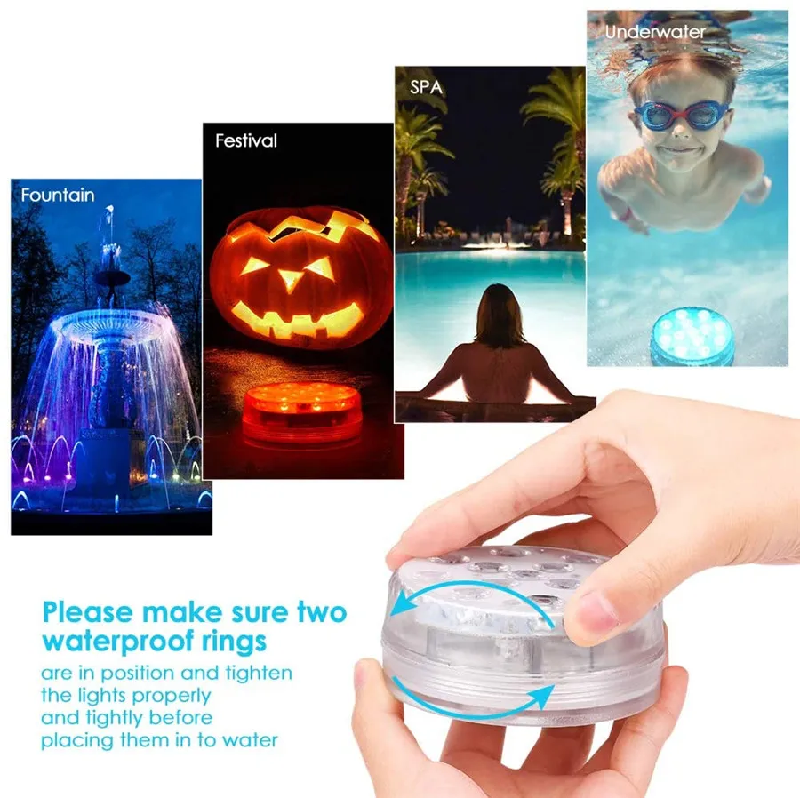 13Pcs 16-Color LED Diving Type With Magnet And Suction Cup IP68 Waterproof Outdoor Pond Underwater Wwimming Pool Night Light 13Pcs 16-Color LED Diving Type With Magnet And Suction Cup IP68 Waterproof Outdoor Pond Underwater Wwimming Pool Night Light