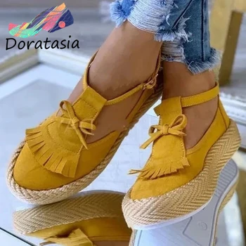 

DORATASIA Elegant Autumn Fringe Platform Shoes 2020 Daily Casual Flat Flats Women New Arrival Ins Hot Sale Casual Flats